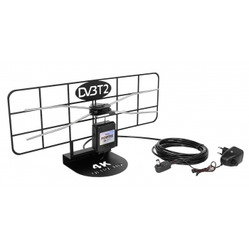 NAJMOCNIEJSZA ANTENA POKOJOWA DVB-T2 4K H.265 FORTIS 4K 5M KABLA