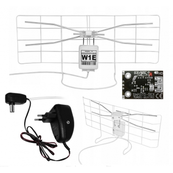 NAJMOCNIEJSZA ANTENA POKOJOWA DVB-T2 MUX8 FM W1E BIAŁA