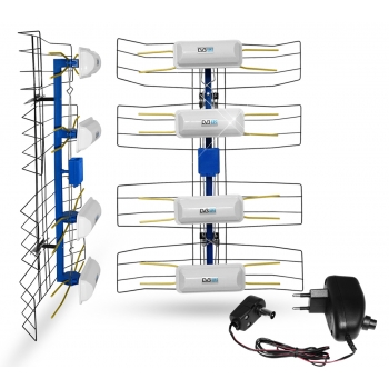 NAJMOCNIEJSZA ANTENA SIATKOWA DVB-T2 4K MUX8 LTE + TUNER