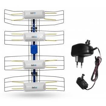 NAJMOCNIEJSZA ANTENA SIATKOWA DVB-T2 4K MUX8 LTE + TUNER