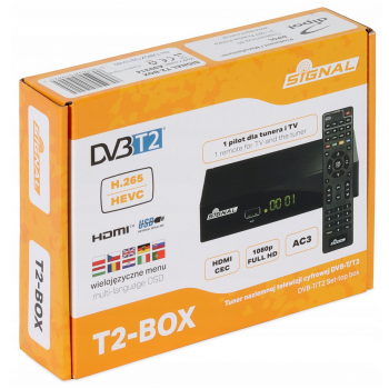 Tuner DVB-T2 HEVC dekoder H.265 PVR T2-BOX Signal