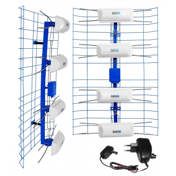 Zewnętrzna antena siatkowa DVB-T2 4K H.265 XARA